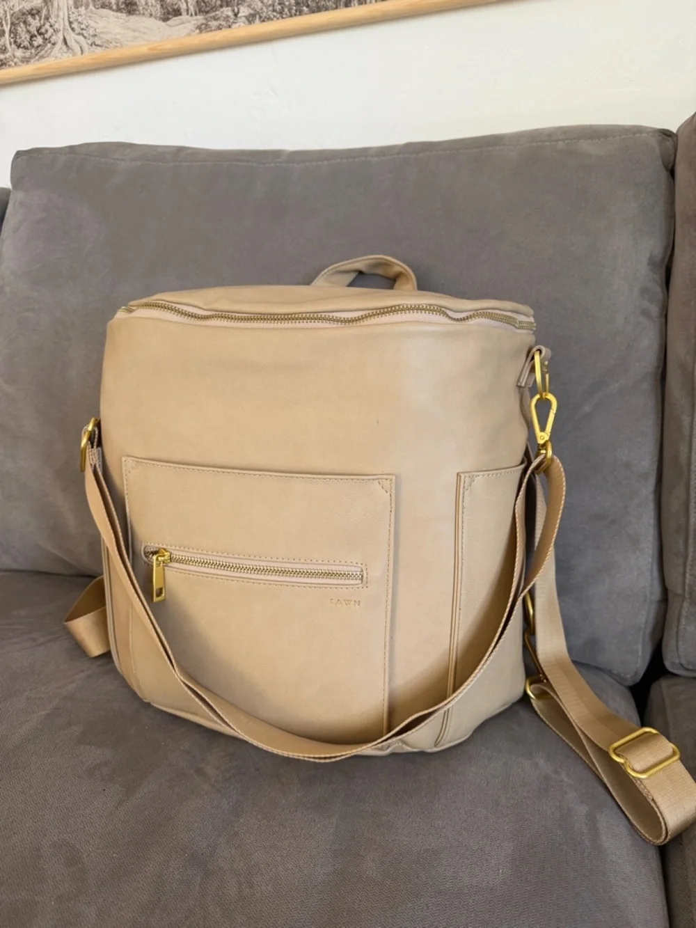 Fawn Design “The Original Diaper Bag” in Beige